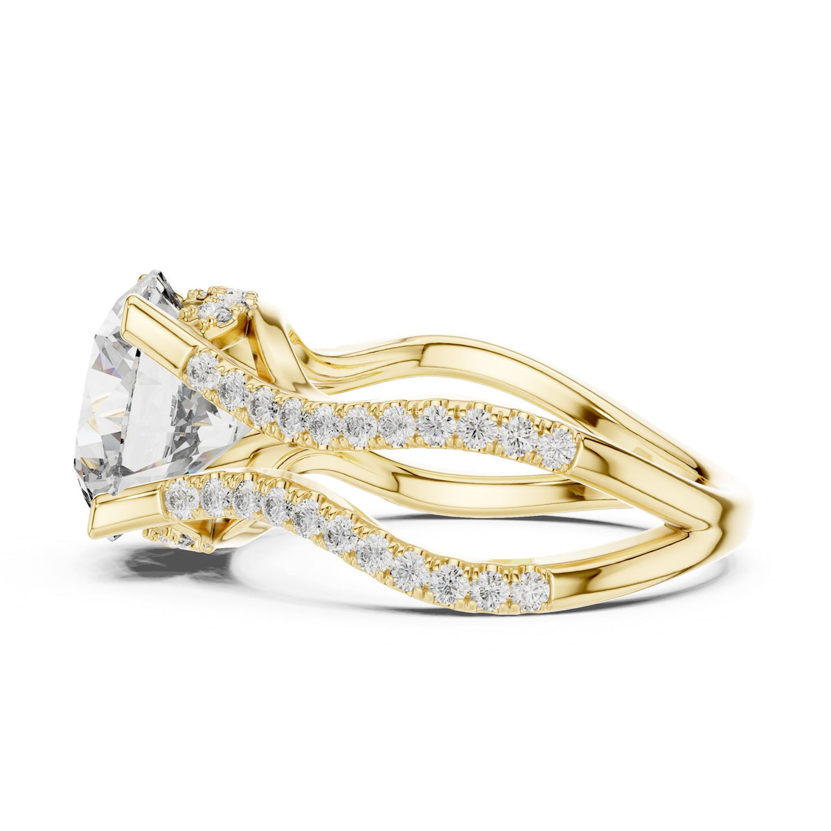 Round Twist Lab Grown Diamond Engagement Ring
