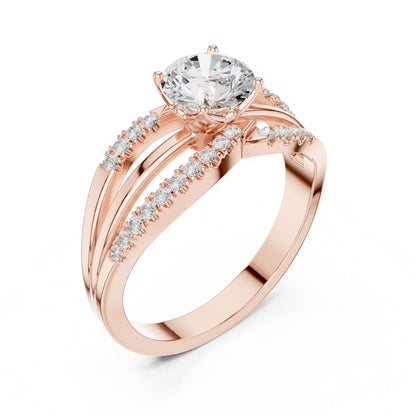 Round Twist Lab Grown Diamond Engagement Ring