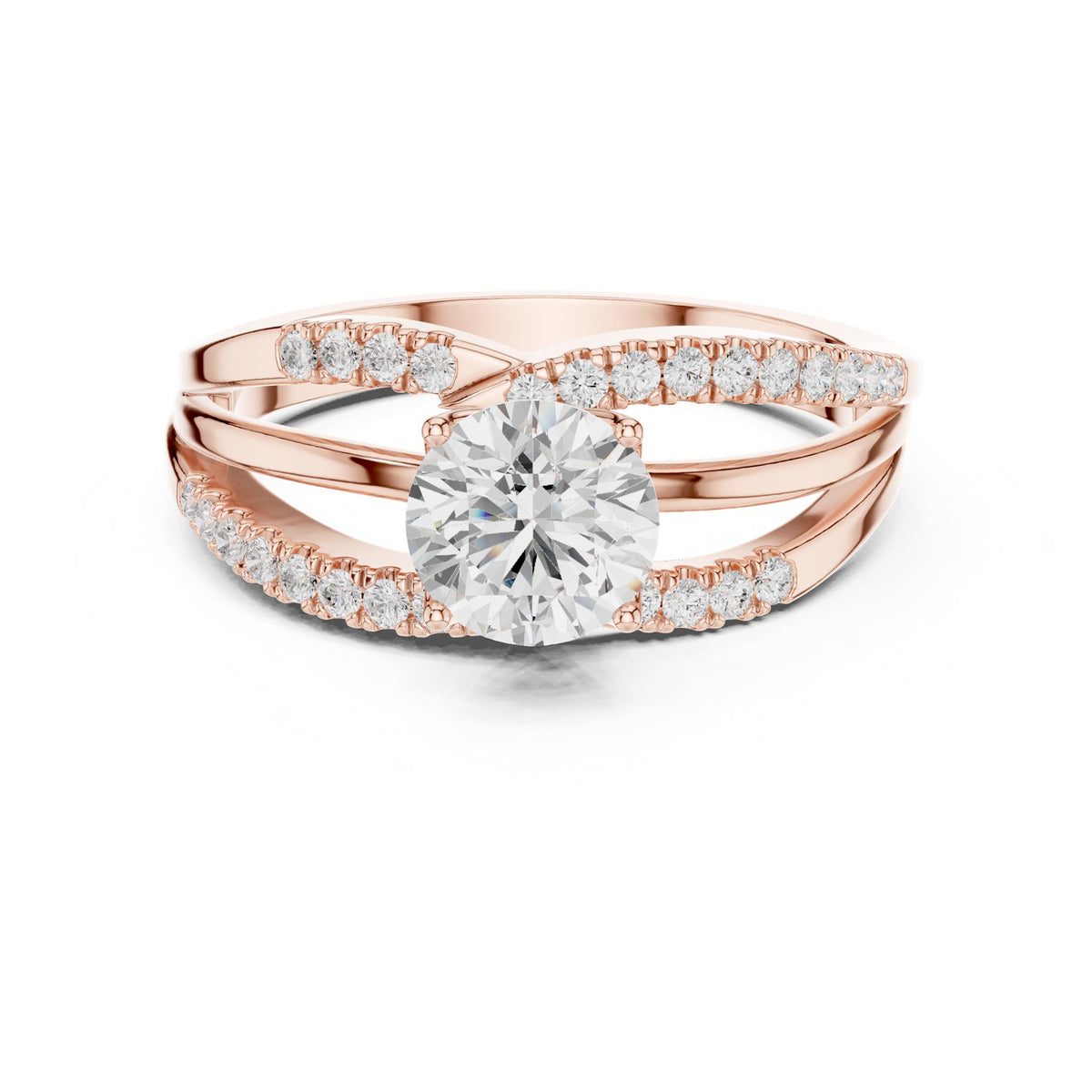 Round Twist Lab Grown Diamond Engagement Ring