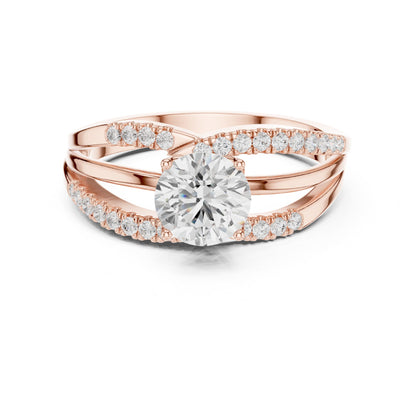 Round Twist Lab Grown Diamond Engagement Ring