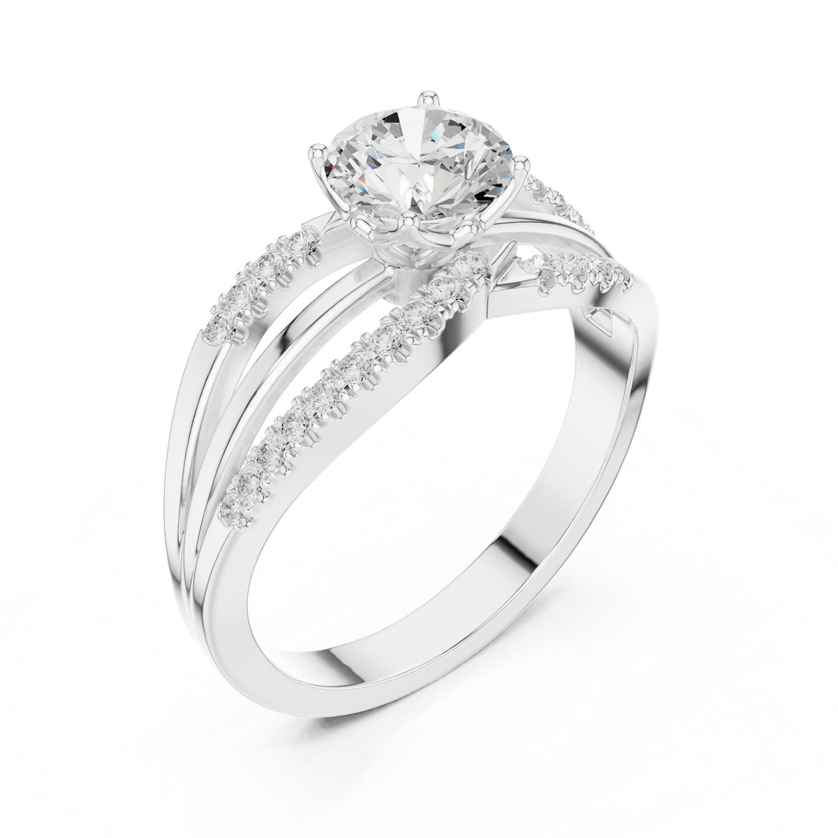 Round Twist Lab Grown Diamond Engagement Ring