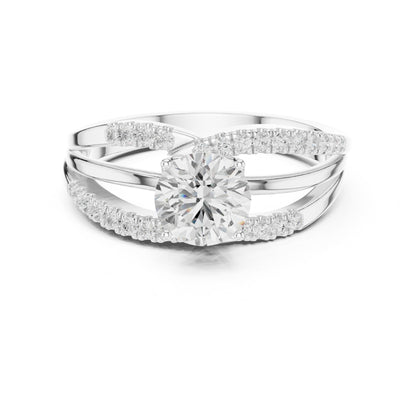 Round Twist Lab Grown Diamond Engagement Ring