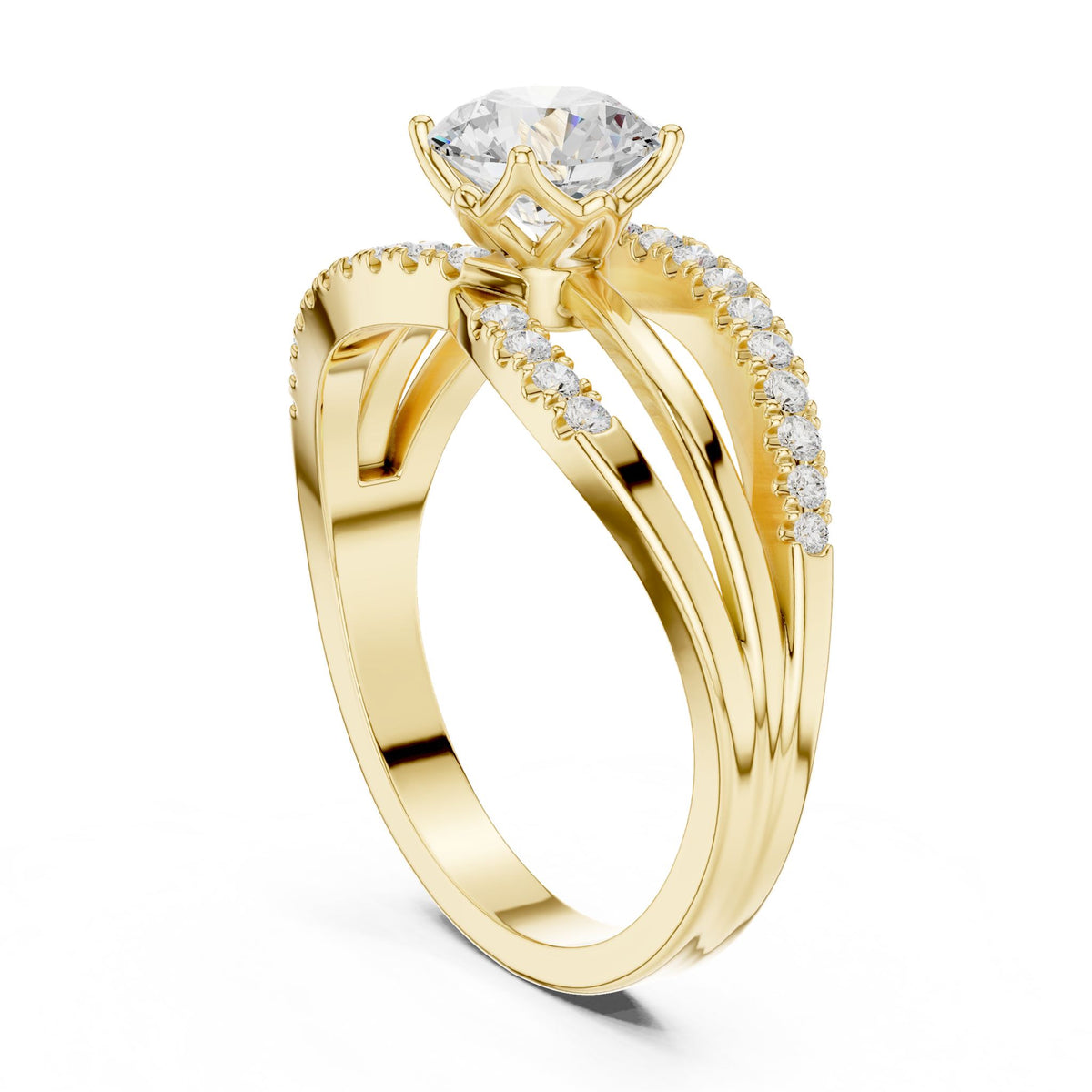 Round Twist Lab Grown Diamond Engagement Ring