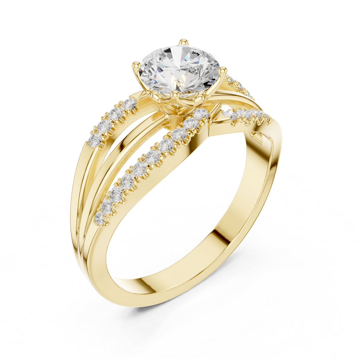 Round Twist Lab Grown Diamond Engagement Ring
