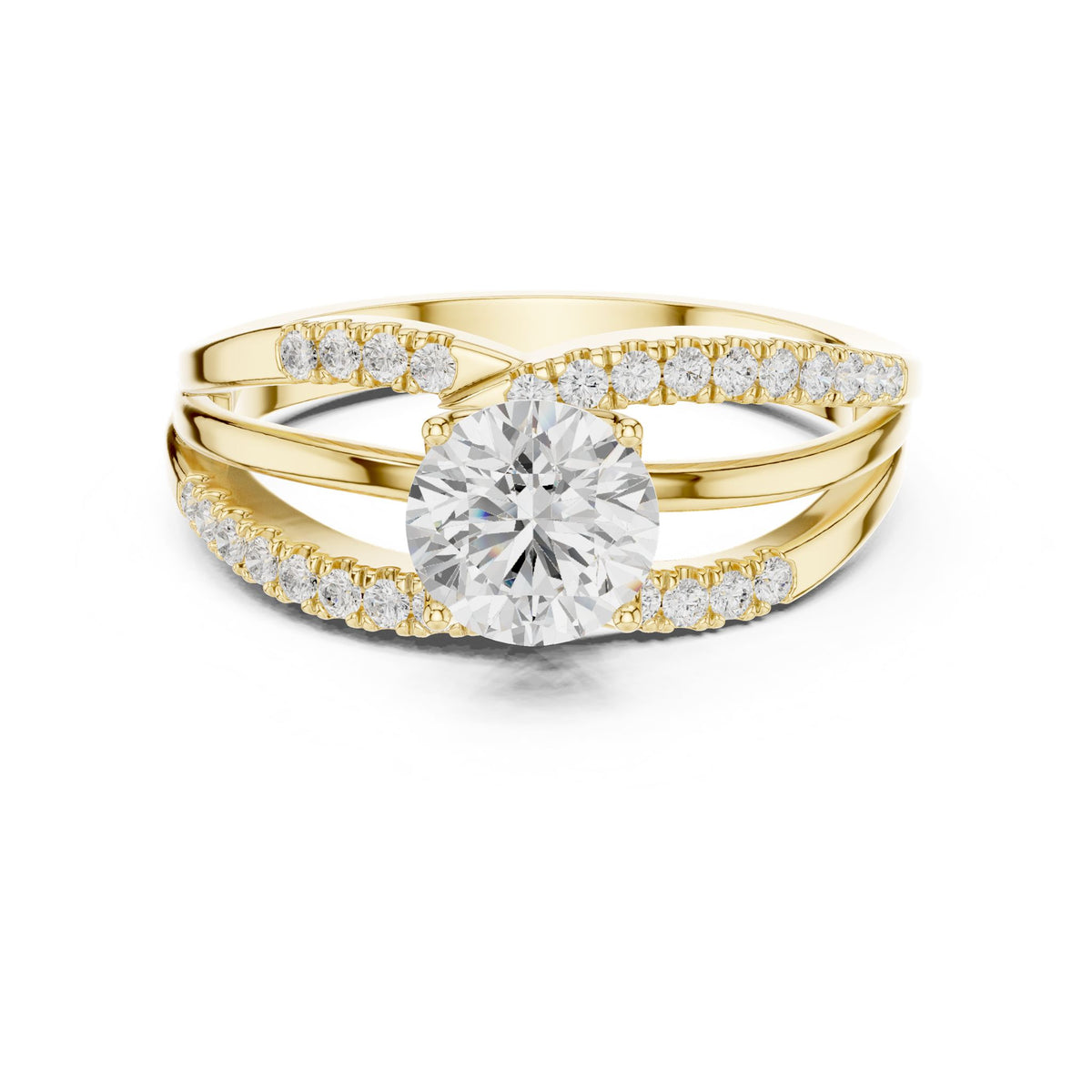 Round Twist Lab Grown Diamond Engagement Ring