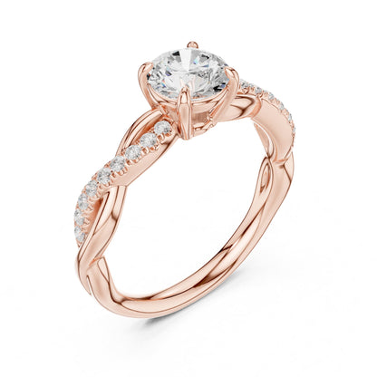 Round Twist Lab Grown Diamond Engagement Ring