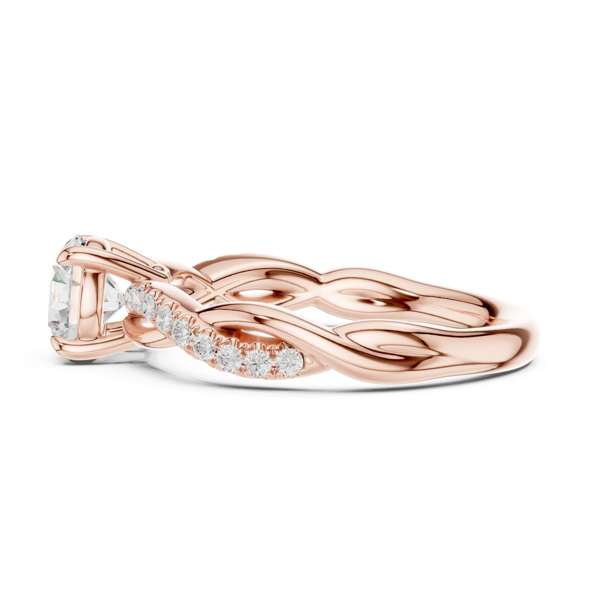 Round Twist Lab Grown Diamond Engagement Ring