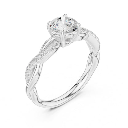 Round Twist Lab Grown Diamond Engagement Ring