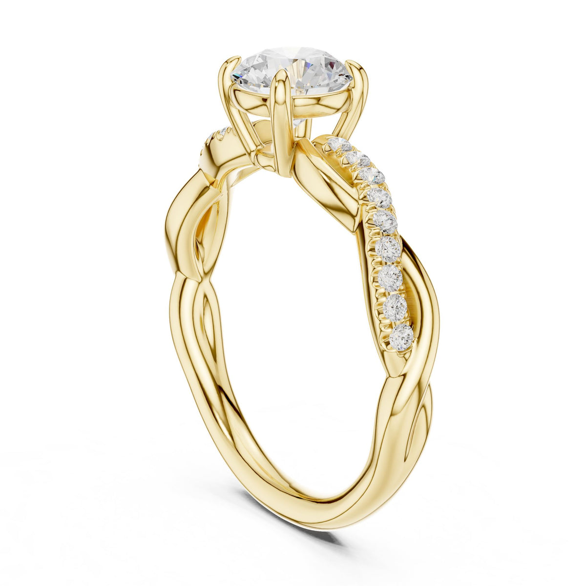 Round Twist Lab Grown Diamond Engagement Ring