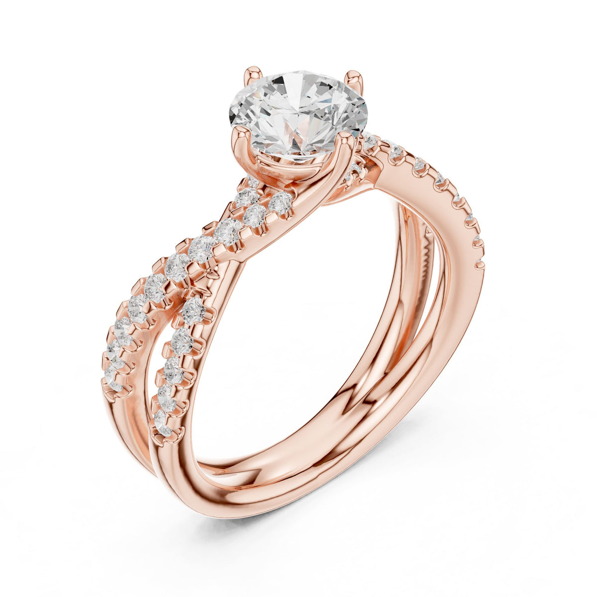 Round Twist Lab Grown Diamond Engagement Ring