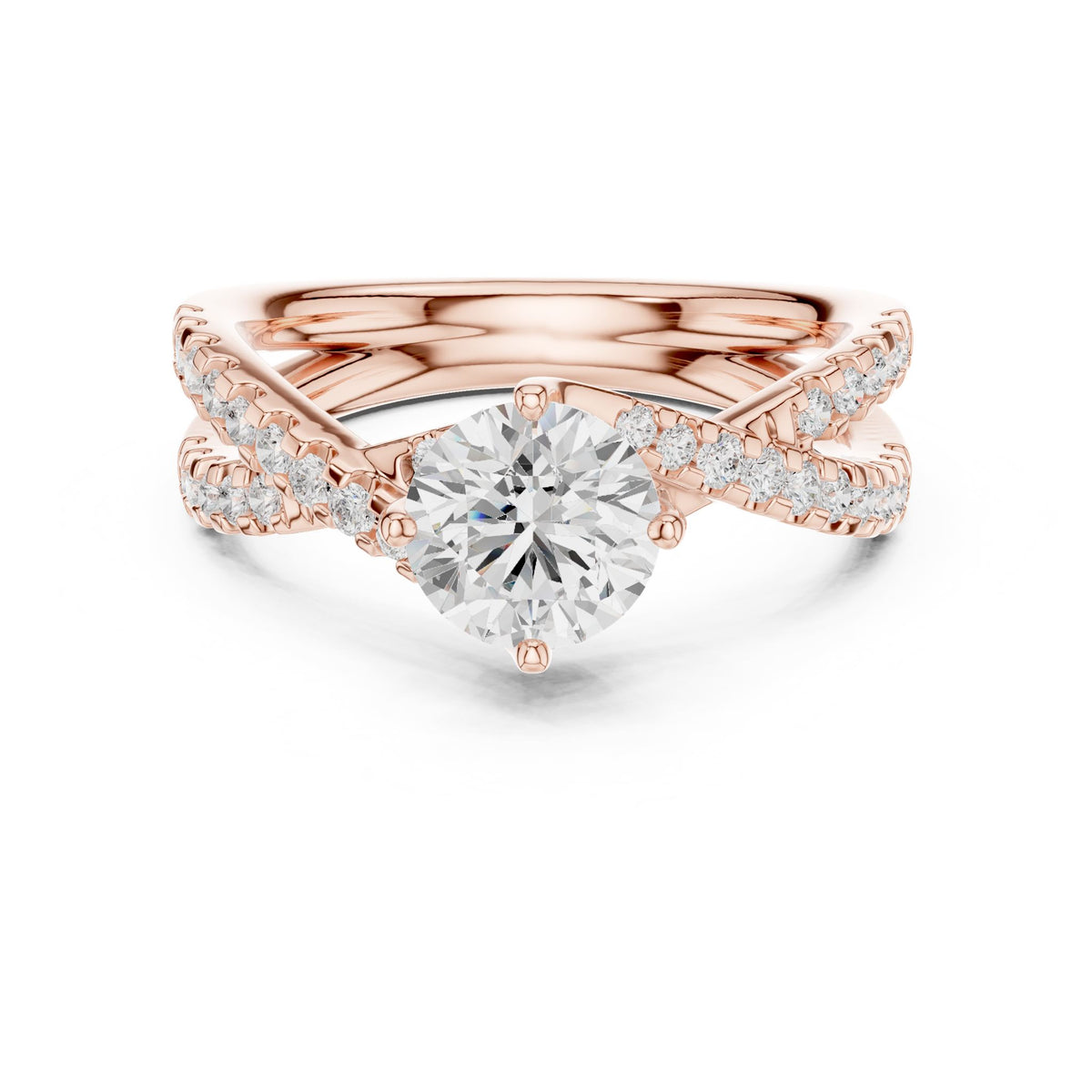 Round Twist Lab Grown Diamond Engagement Ring