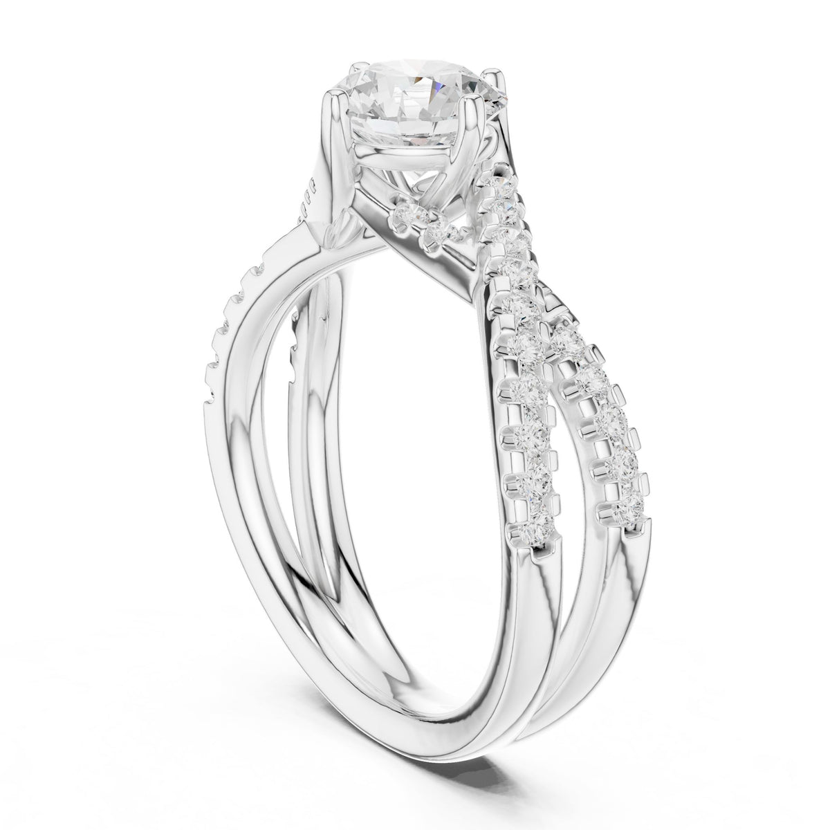 Round Twist Lab Grown Diamond Engagement Ring