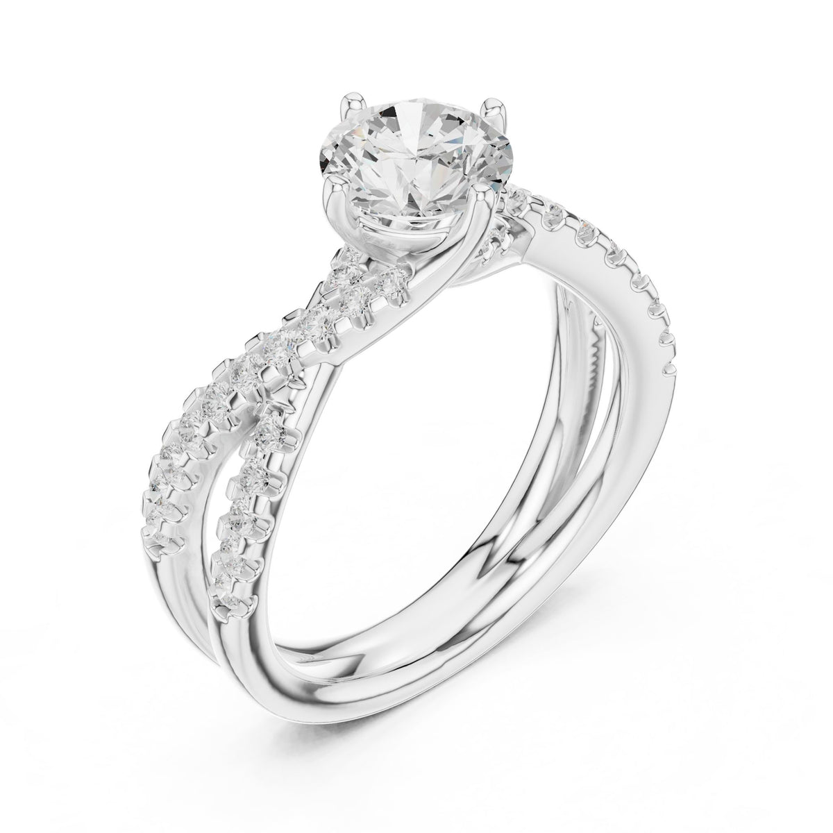 Round Twist Lab Grown Diamond Engagement Ring