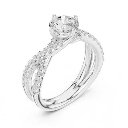 Round Twist Lab Grown Diamond Engagement Ring