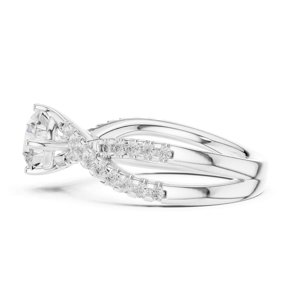 Round Twist Lab Grown Diamond Engagement Ring