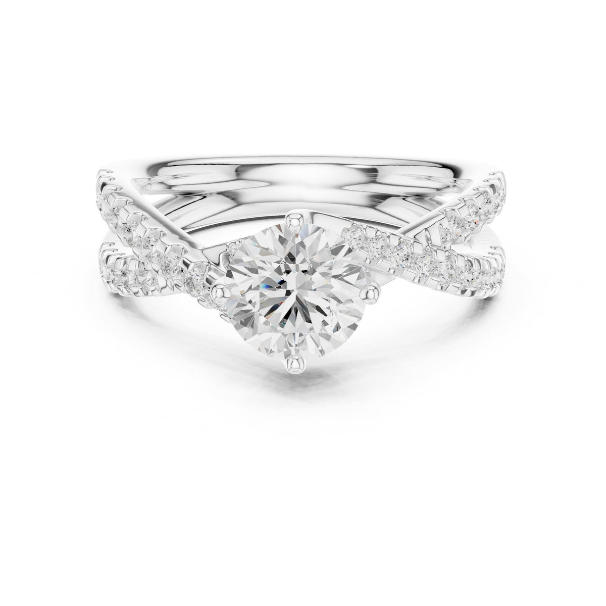Round Twist Lab Grown Diamond Engagement Ring