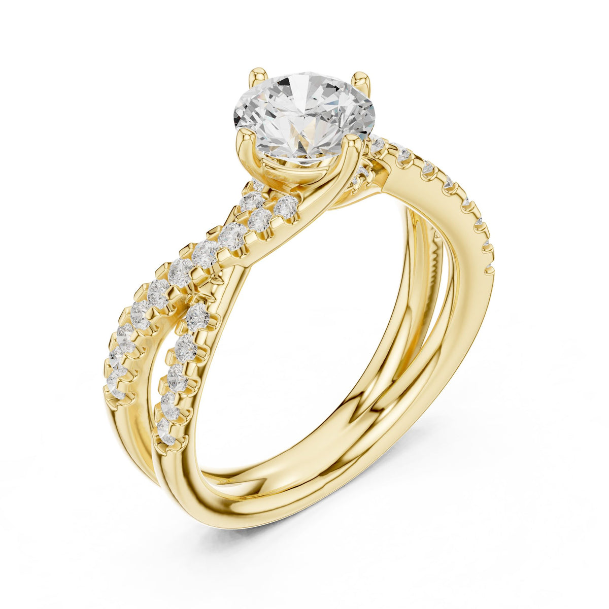 Round Twist Lab Grown Diamond Engagement Ring