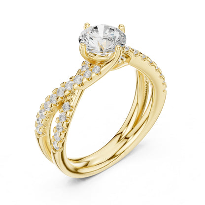 Round Twist Lab Grown Diamond Engagement Ring