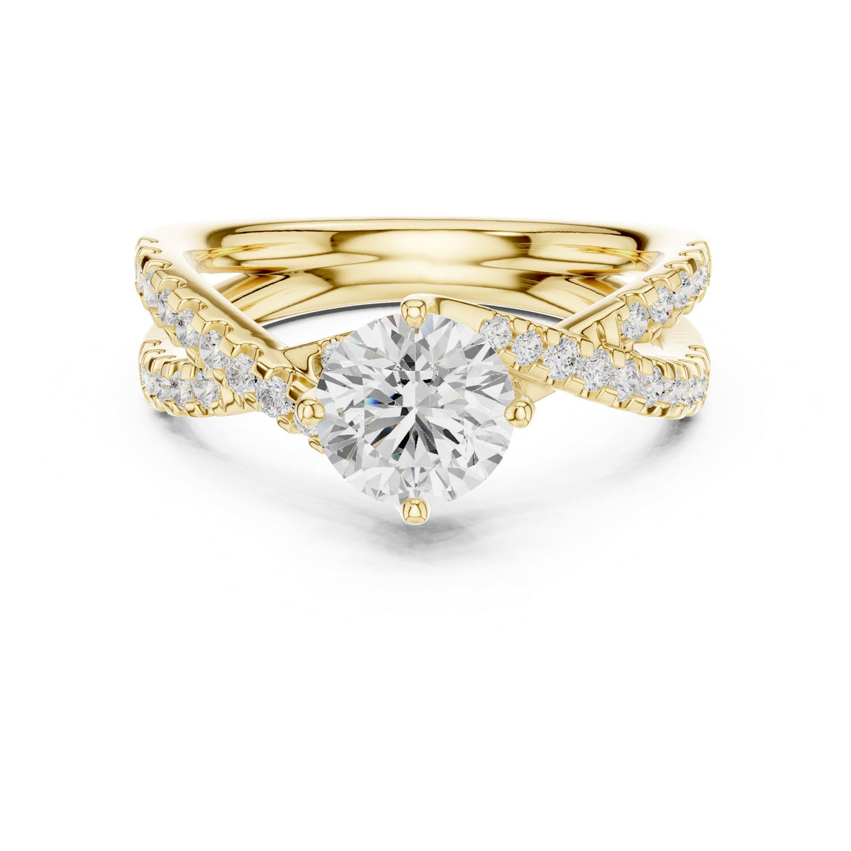 Round Twist Lab Grown Diamond Engagement Ring