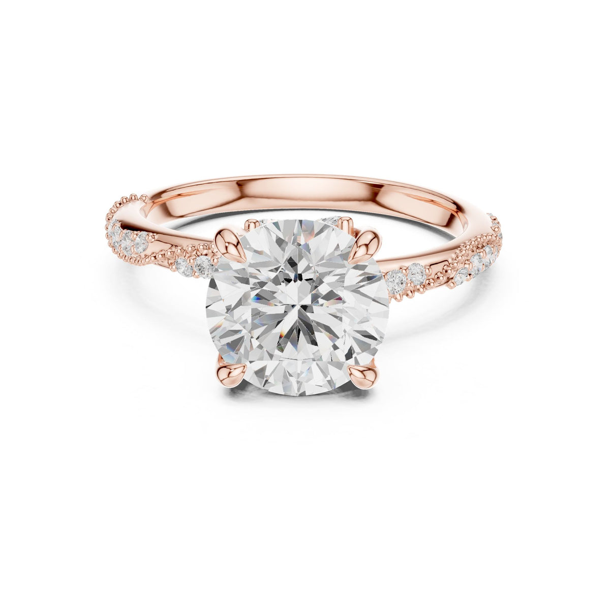 Round Twist Lab Grown Diamond Engagement Ring