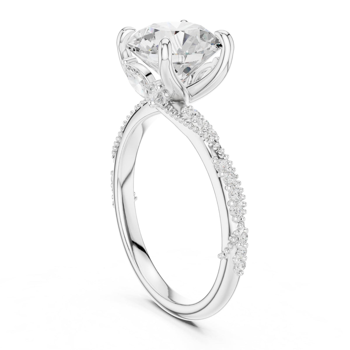 Round Twist Lab Grown Diamond Engagement Ring