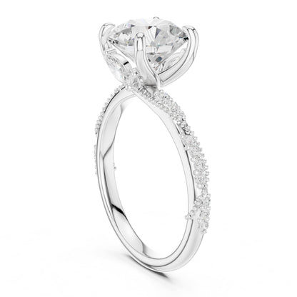 Round Twist Lab Grown Diamond Engagement Ring