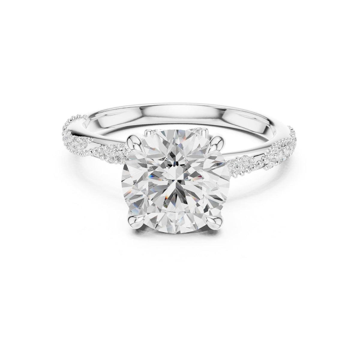 Round Twist Lab Grown Diamond Engagement Ring