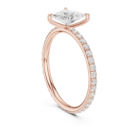 Trillion Accented Lab Grown Diamond Engagement Ring
