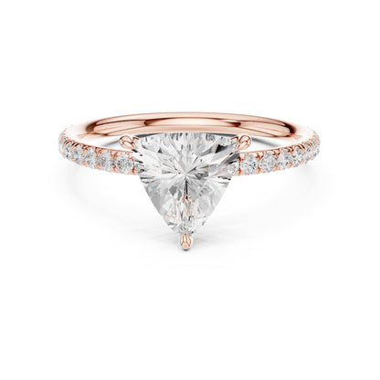 Trillion Accented Lab Grown Diamond Engagement Ring
