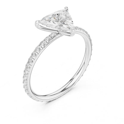 Trillion Accented Lab Grown Diamond Engagement Ring