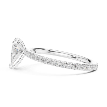 Trillion Accented Lab Grown Diamond Engagement Ring