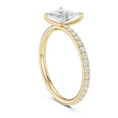 Trillion Accented Lab Grown Diamond Engagement Ring