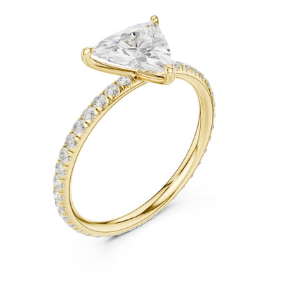 Trillion Accented Lab Grown Diamond Engagement Ring