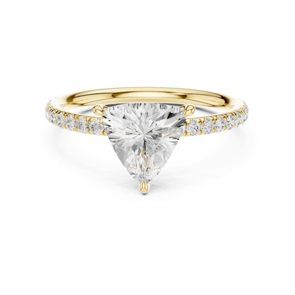 Trillion Accented Lab Grown Diamond Engagement Ring