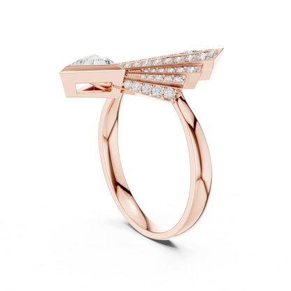 Trillion Accented Lab Grown Diamond Engagement Ring