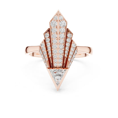 Trillion Accented Lab Grown Diamond Engagement Ring