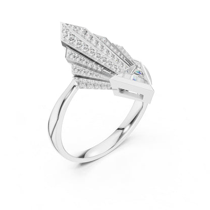 Trillion Accented Lab Grown Diamond Engagement Ring