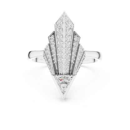 Trillion Accented Lab Grown Diamond Engagement Ring