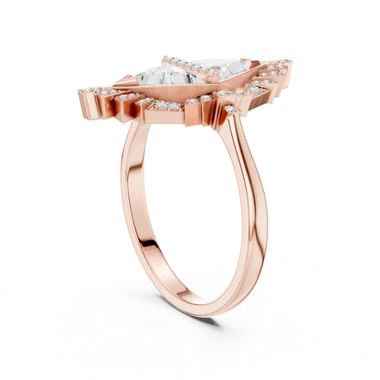 Trillion Halo Lab Grown Diamond Engagement Ring
