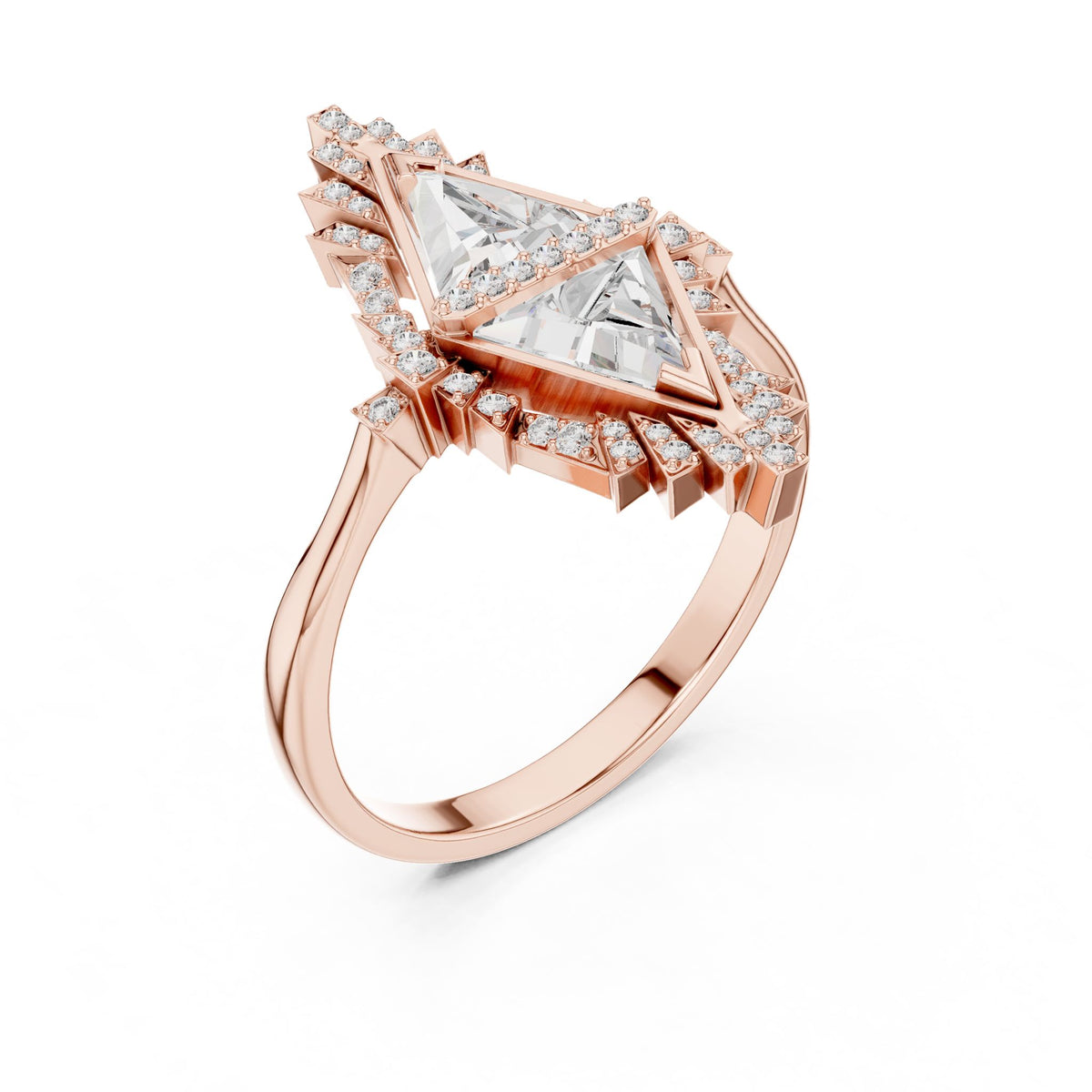 Trillion Halo Lab Grown Diamond Engagement Ring