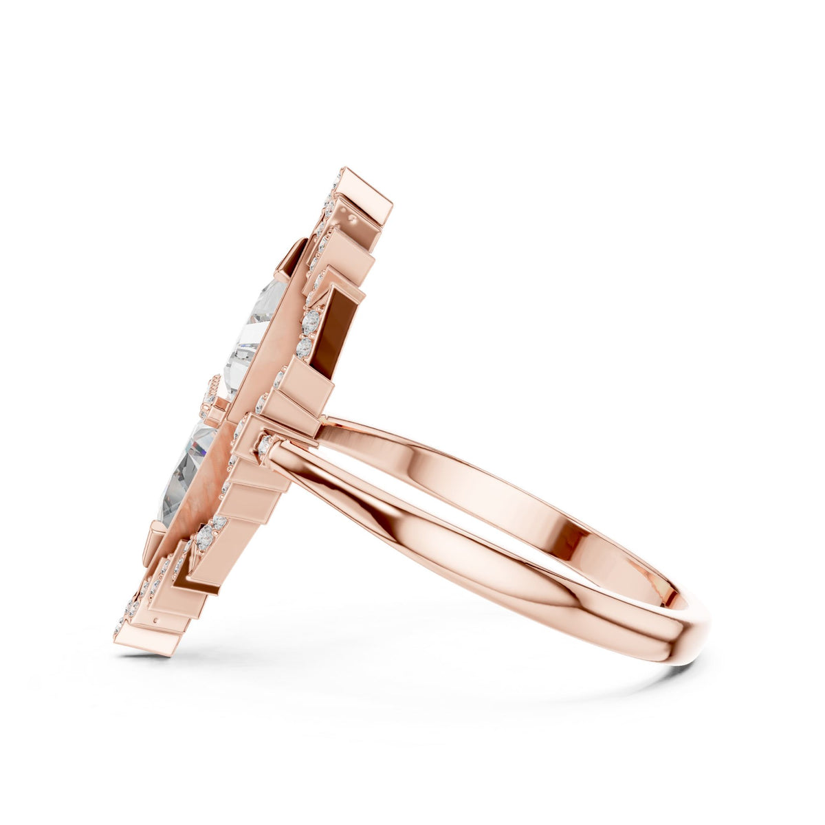 Trillion Halo Lab Grown Diamond Engagement Ring