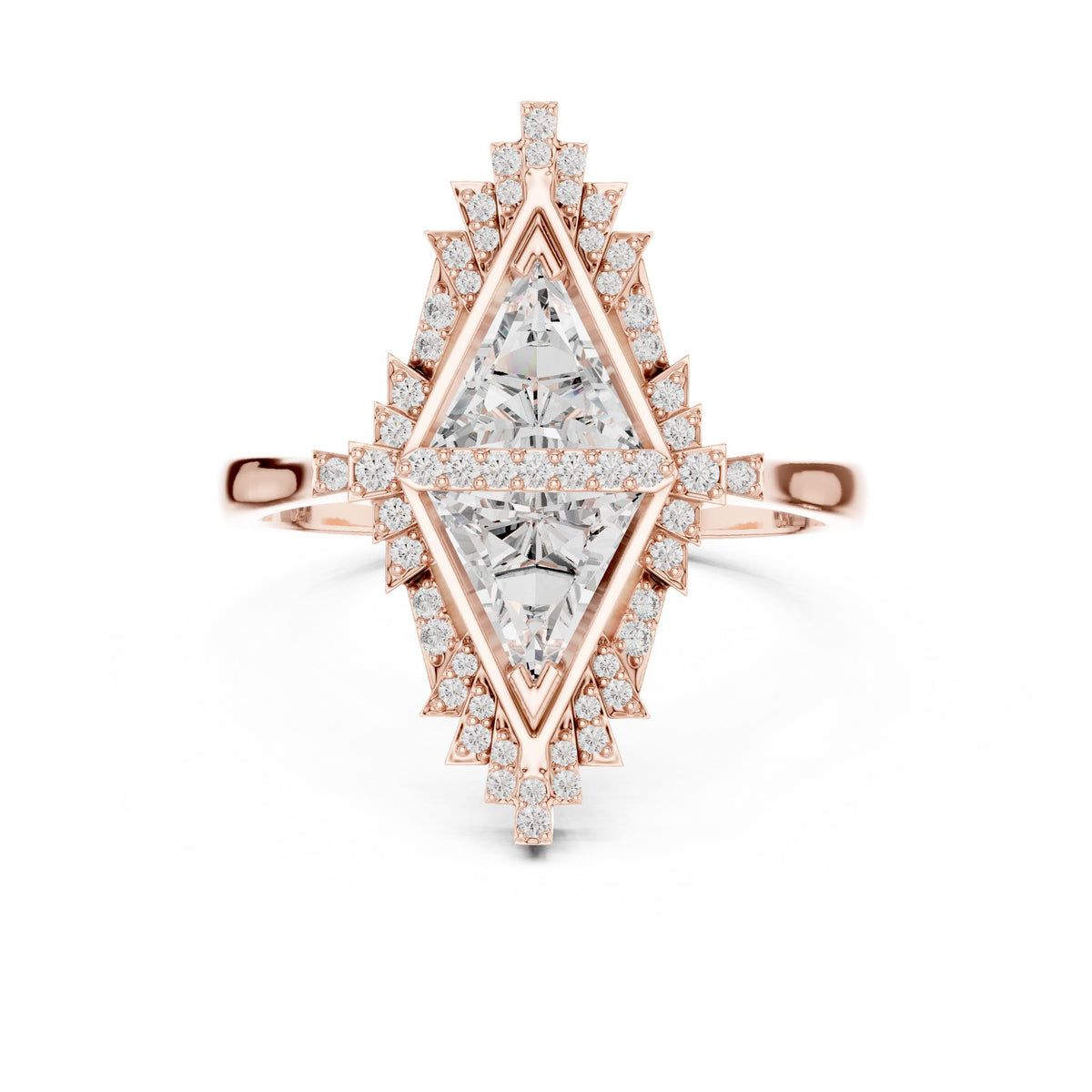 Trillion Halo Lab Grown Diamond Engagement Ring