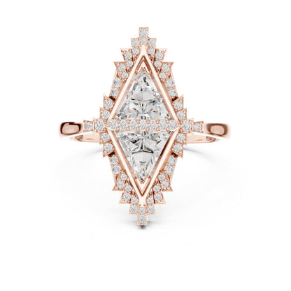 Trillion Halo Lab Grown Diamond Engagement Ring