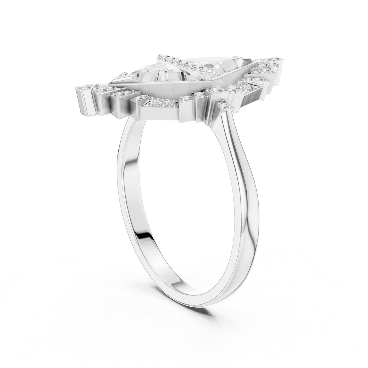 Trillion Halo Lab Grown Diamond Engagement Ring