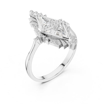 Trillion Halo Lab Grown Diamond Engagement Ring