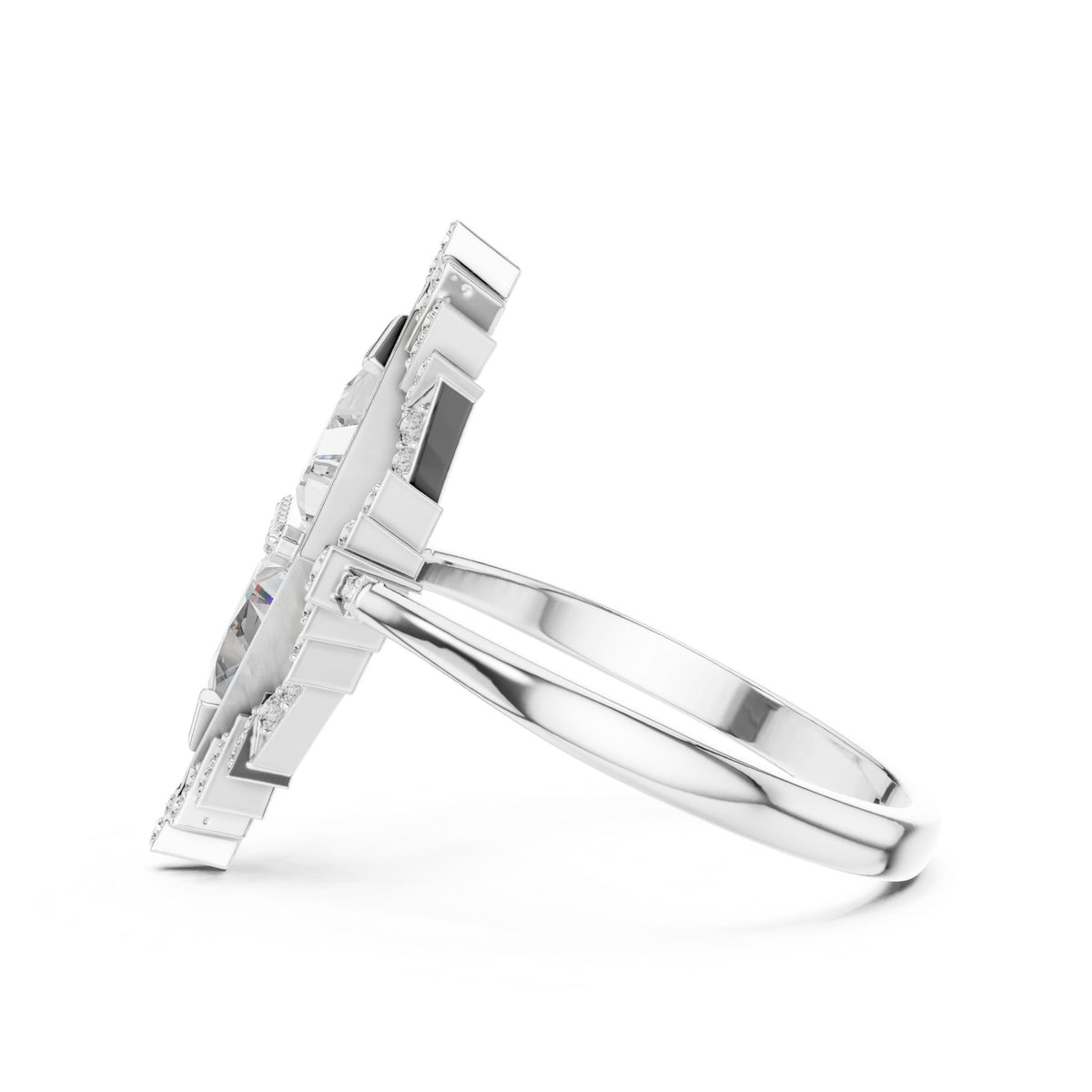 Trillion Halo Lab Grown Diamond Engagement Ring