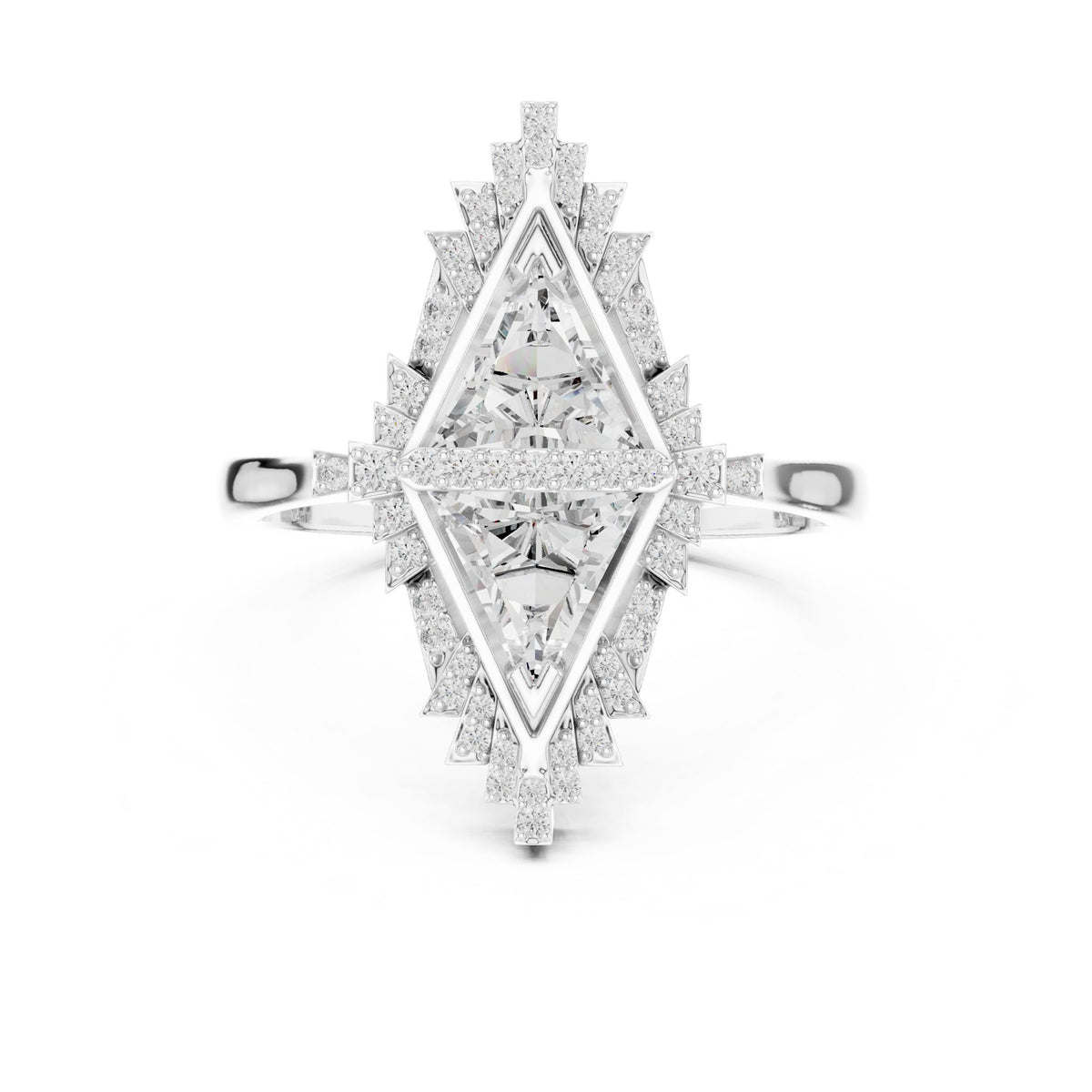 Trillion Halo Lab Grown Diamond Engagement Ring