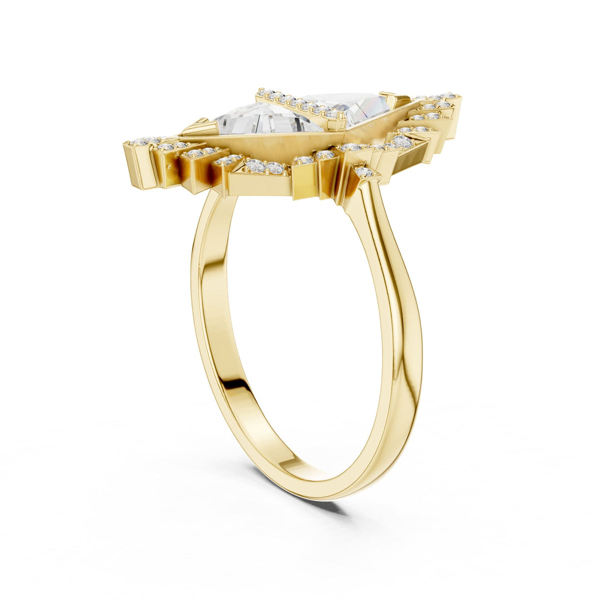 Trillion Halo Lab Grown Diamond Engagement Ring
