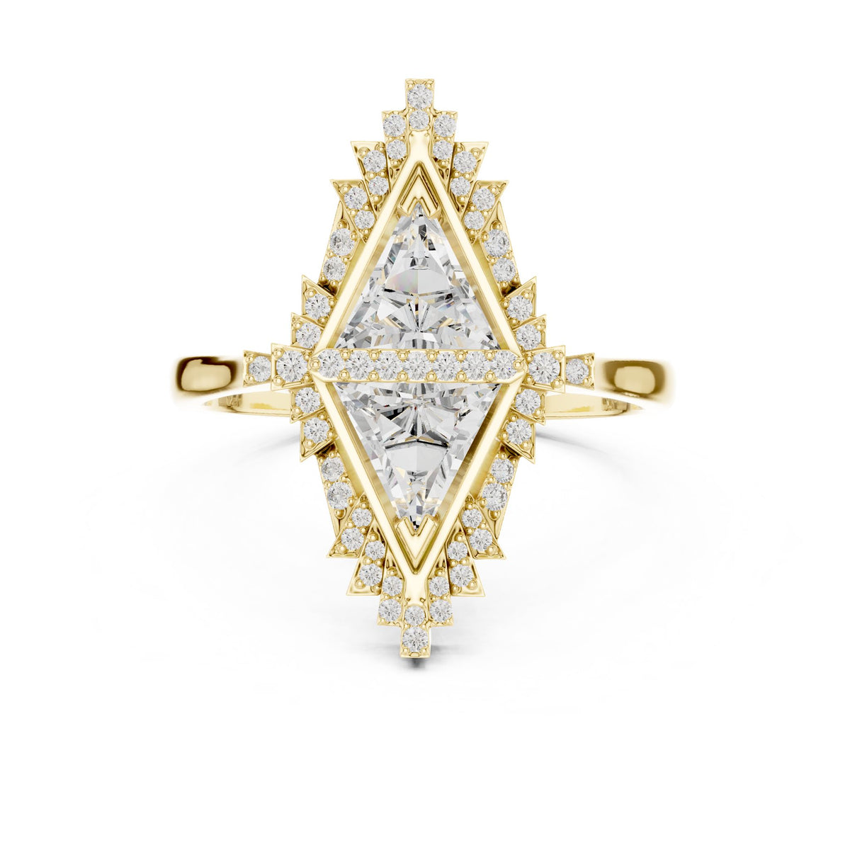 Trillion Halo Lab Grown Diamond Engagement Ring