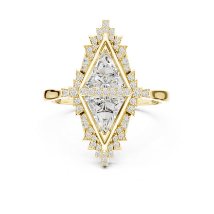 Trillion Halo Lab Grown Diamond Engagement Ring